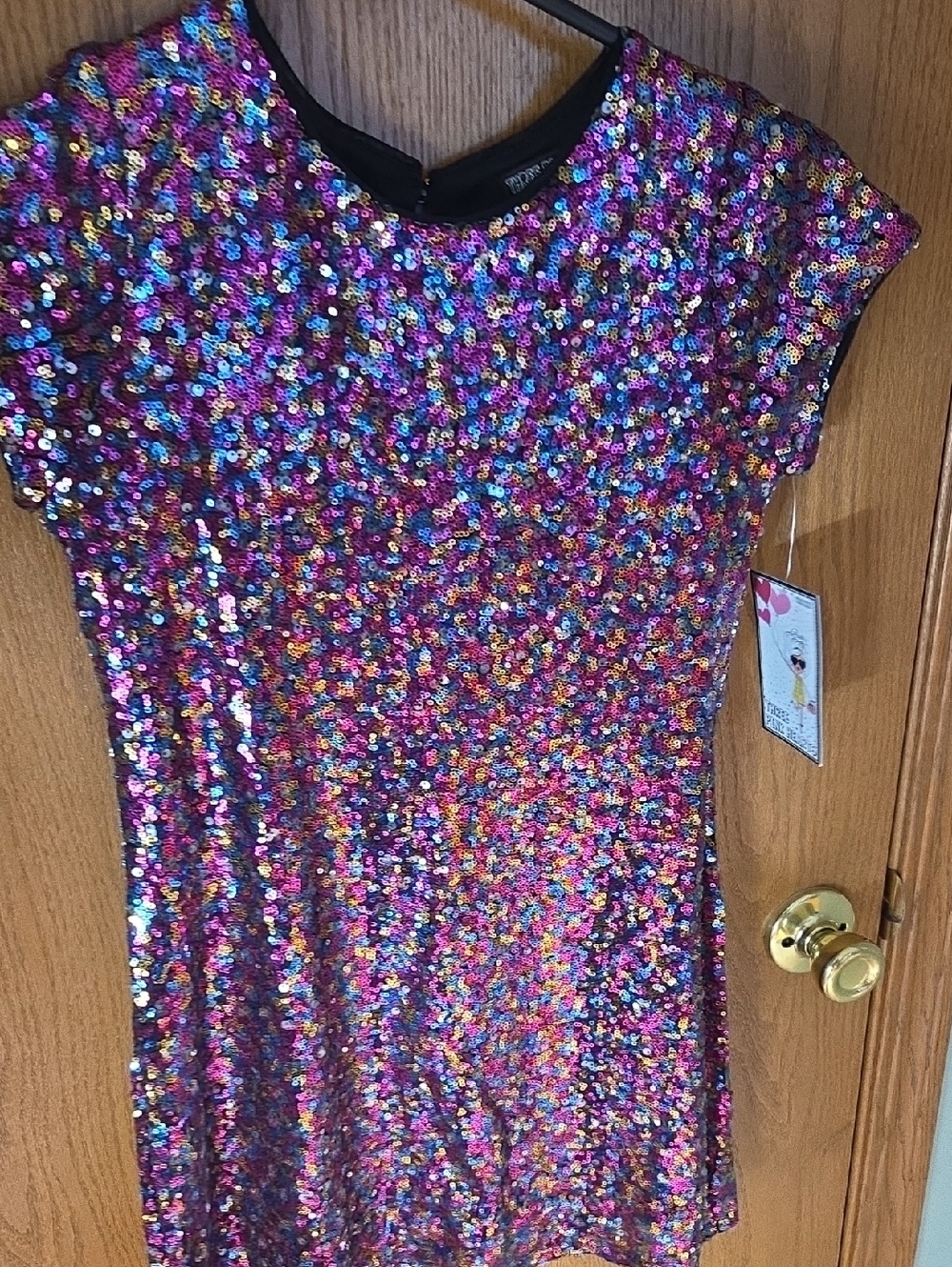 Three Hearts Girls Multicolor Sequin Party Dress